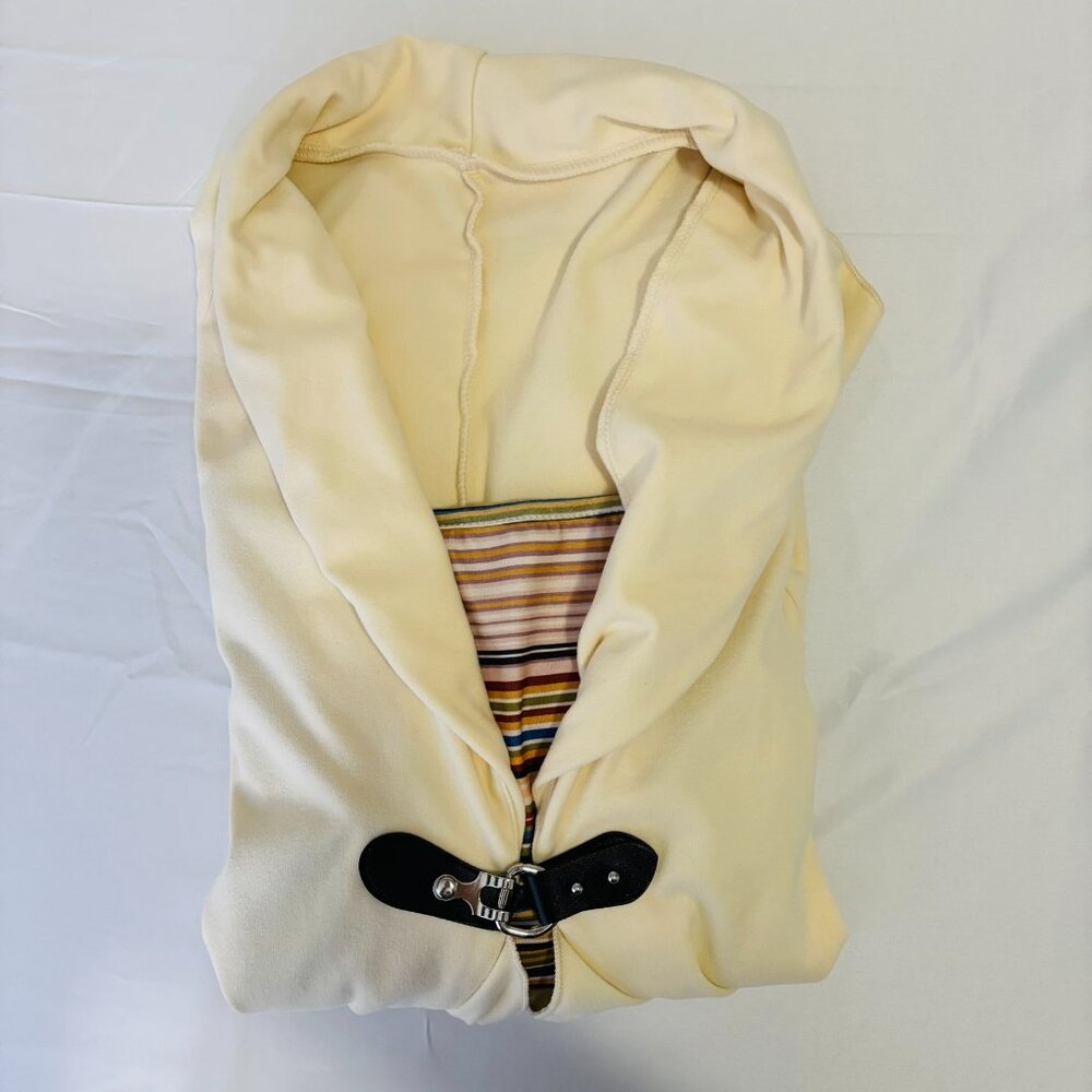 Cream Buckle Front Layered Tunic Top w/ Striped Tank Size XL - Picture 5 of 5